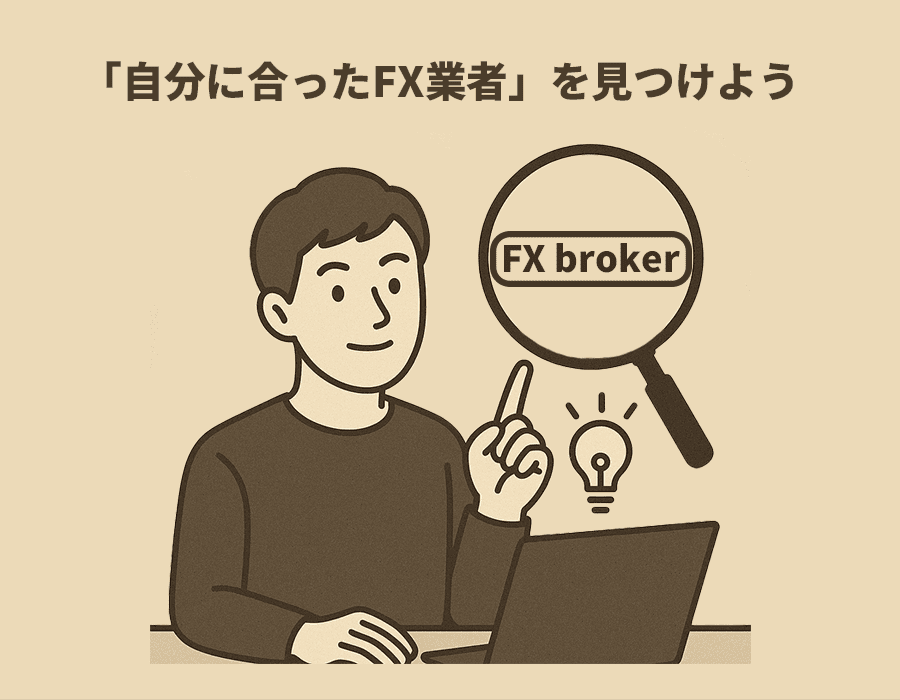 FX業者選びのイメージイラスト